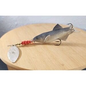 Vintage Mepps #4 COMET MINNOW Pearl/Blue 2 3/4" Soft inline Spinner Fishing Lure